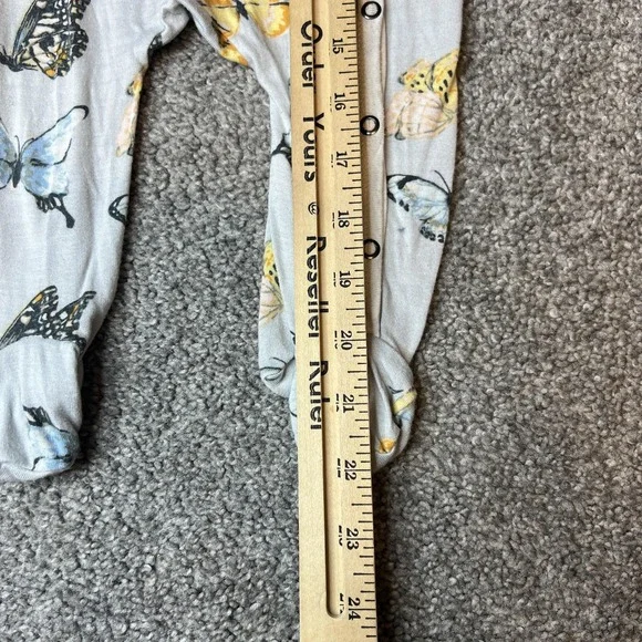 Milkbarn Baby Footed Romper 3-6 Months Butterfly Organic Cotton Snap Pajama - Picture 7 of 13
